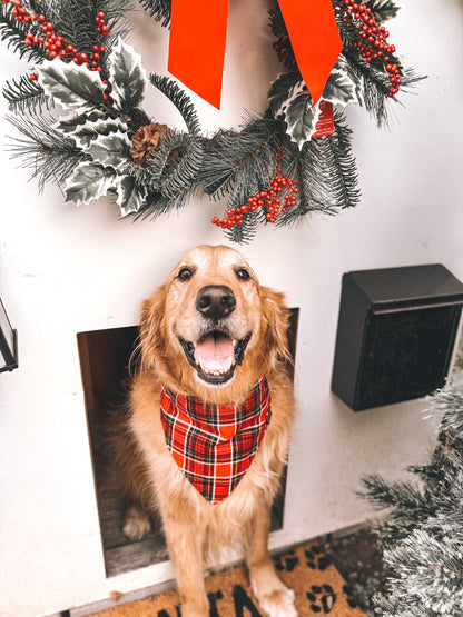 Classic Christmas Flannel Bandana (Reversible)